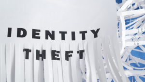 shredded paper with the words "Identity Theft"